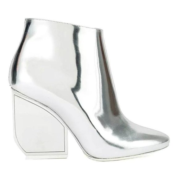 Maison Martin Margiela Shoes - Maison Margiela Silver Italy Mirror Ankle Booties